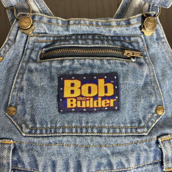 Vintage Y2K BOB THE BUILDER Boys Kids Size 4 Denim Overalls & Plaid Shirt Outfit - Picture 2 of 11